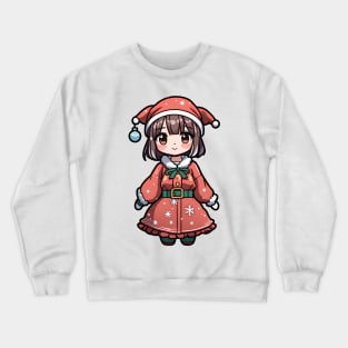 Cute Christmas Anime Girl Crewneck Sweatshirt